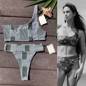 ACACIA Set - Elliot Celine One Shoulder Bikini Top & Mateo High Waist Bottom - L
